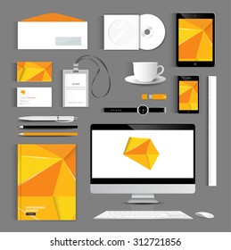  set folder documentation template design. Business stationery vector