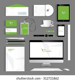  set folder documentation template design. Business stationery vector