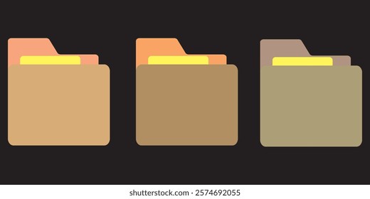 set of folder icon  computer file 
 colourful document binder data archive design eps 10 