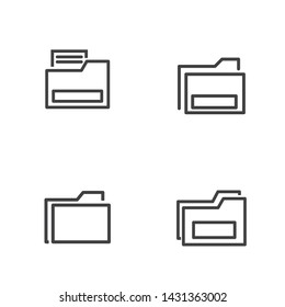 Set of folder icon with line design suitable for minimalist graphic design or user interface 