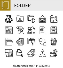 Set of folder icons such as Paper, Rubber, Folder, Picture, Document, Portfolio, Cloud computing, Drawers, Folders, Documentation, File, Stationery , folder