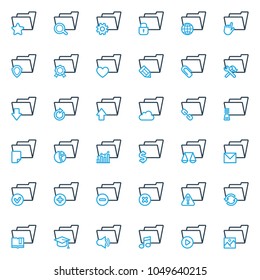 Set of folder icons. Vector illustration