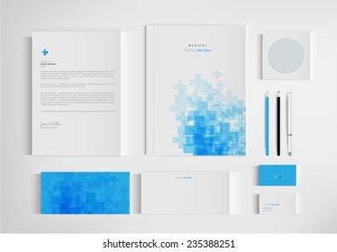 set folder medical for business. vector