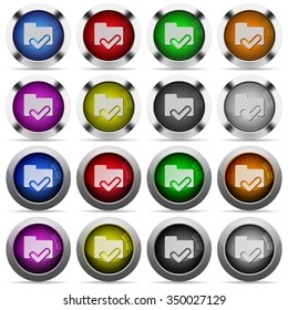 Set of folder ok glossy web buttons. Arranged layer structure.