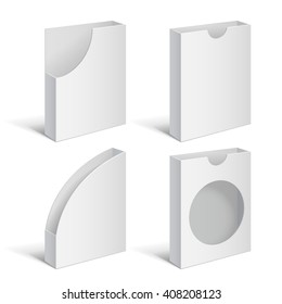 Set folders holders. Folder for document or brochures. Mailbox holders of securities. Vector Illustration