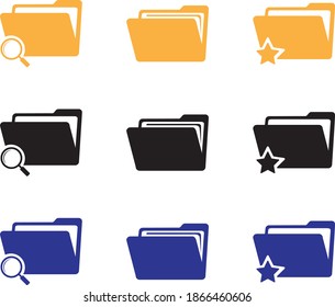 Set of Folders Related Vector Icons