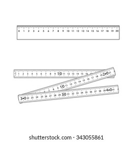 Set. Folding ruler and metallic ruler. 