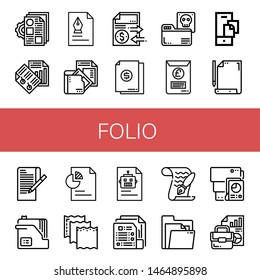 Set Of Folio Icons Such As Documentation, Paper, Document, Documents , Folio