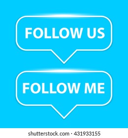 Set Follow Us Follow Me Labels Stock Vector (Royalty Free) 431933155 ...