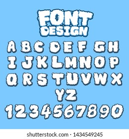 Set Of Font Design In Smoke Style.cloud Font Design.