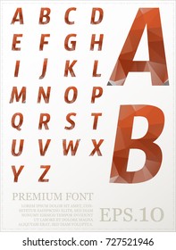 Set of font vector design lowpoly style colorful eps.10