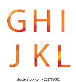 Set of fonts in polygonal style. EPS10