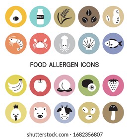 set of food allergen icons