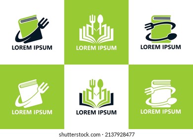 Set of food book logo template design vector