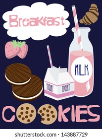 Set of food for breakfast