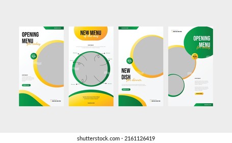 Set of Food Caffe or Restaurant  roll up standee banner for flyer and social media story template