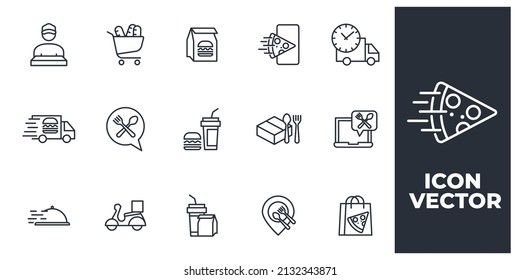 set of Food Delivery elements symbol template for graphic and web design collection logo vector illustration