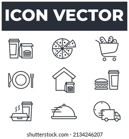 set of Food Delivery elements symbol template for graphic and web design collection logo vector illustration