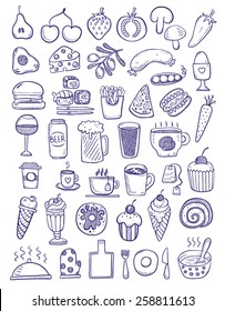 Set of food doodles