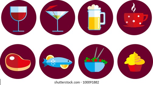 set of food and drink icons