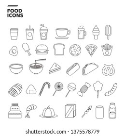 Set of Food and Drink Icons.