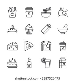 set of food and drink icons