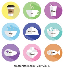 Set of food and drink icons