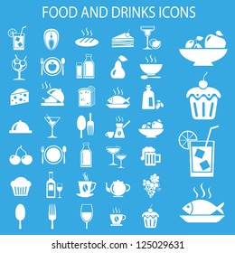 Set of food and drink icons. Vector illustration