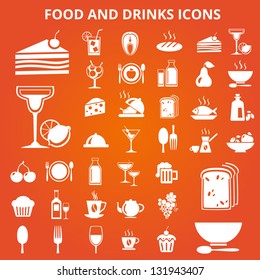 Set of food and drink icons. Vector illustration