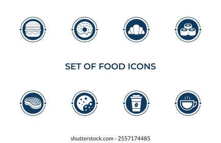 Set of Food and Drink Icons Vector, Food Icon Set.