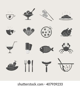 set of food and drink icons - vector illustration.
