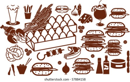 Set of food and drink symbols