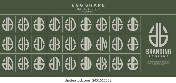 Conjunto de forma de huevo de comida letra minúscula D DB logo diseño