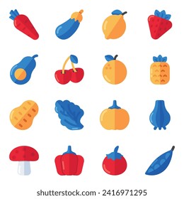 Set of Food Flat Icons

