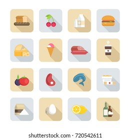 Set of food flat icons