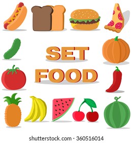 Set food and fruit
