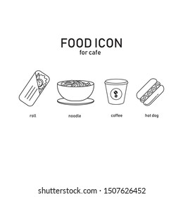 Set of food icon for cafe 