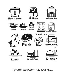 Set food icon design vector template