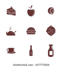 Set of Food Icon logo vector. Concept icon logo food with many variants.
