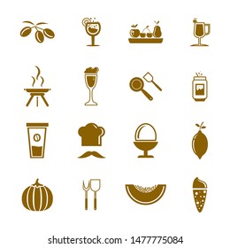 Set of Food Icon logo vector. Concept icon logo food with many variants.