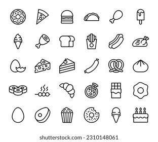 Set of Food icon vector logo illustration