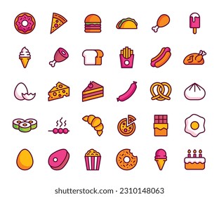 Set of Food icon vector logo illustration