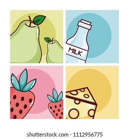Set of food icons