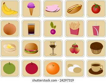 Set of food icons
