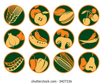 A set of food icons