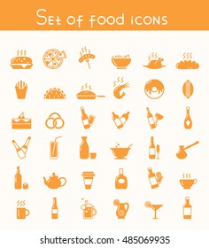 Set of food icons