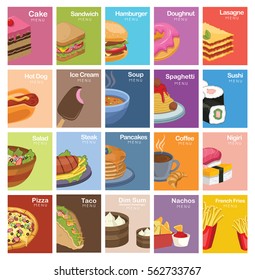 Set of food icons