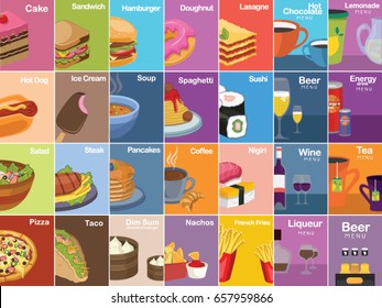 Set of food icons 
