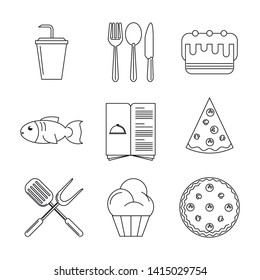 Set of food icons collection vector illustration graphic design