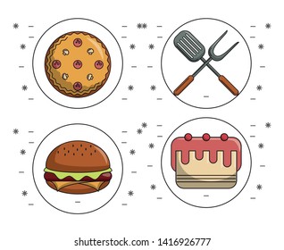 Set of food icons collection vector illustration graphic design